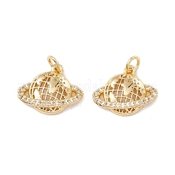 Brass Micro Pave Clear Cubic Zirconia Charms&nbsp;KK-G415-33G