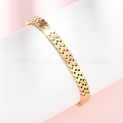 304 Stainless Steel Micro Pave Cubic Zirconia Hinged Bangles for Women&nbsp;BJEW-Z146-02G
