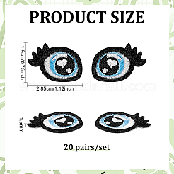 20 Pairs Polyester Clothing Patches&nbsp;DIY-PH0034-98A-02
