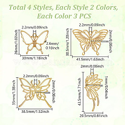 24pcs 8 styles Alloy Open Back Bezel Pendants&nbsp;FIND-GA0004-97