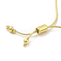 Rack Plating Brass Round Bead Slider Bracelets for Women&nbsp;BJEW-M232-01G-A