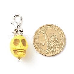 Skull Synthetic Howlite Pendant Decorations&nbsp;X1-HJEW-JM00620