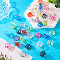 40Pcs 10 Colors UV Plating Acrylic Bead Caps&nbsp;PACR-TA0001-22