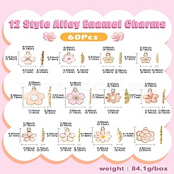 60Pcs 12 Style Alloy Enamel Charms&nbsp;ENAM-CJ0006-03