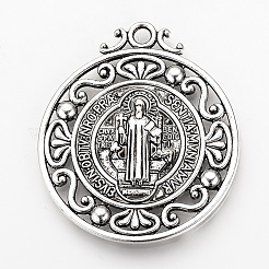 Tibetan Style Alloy Pendants&nbsp;X-TIBEP-Q078-01AS-RS