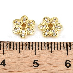 Brass Micro Pave Clear Cubic Zirconia Bead Caps&nbsp;CU-CBA6A75-30G