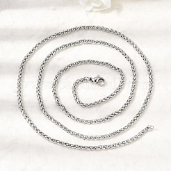 304 Stainless Steel Wheat Chain Necklaces for Unisex&nbsp;NJEW-K305-05P