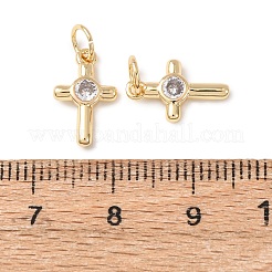 Brass Micro Pave Cubic Zirconia Pendants&nbsp;KK-C143-43D-G