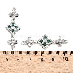 Brass Pave Cubic Zirconia Connector Charms&nbsp;CU-CBAA6E8-15P-05