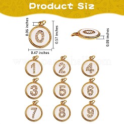 10Pcs 10 Style Brass Micro Pave Clear Cubic Zirconia Charms&nbsp;ZIRC-SZ0001-53