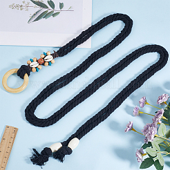 Handmade Weaving Cotton Linen Waist Chain Belts for Women Ladies Dress&nbsp;AJEW-WH20017-75B
