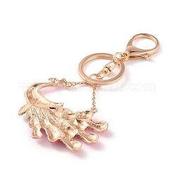 Peacock Enamel Style Alloy Rhinestone Keychains&nbsp;KEYC-WH0025-052B