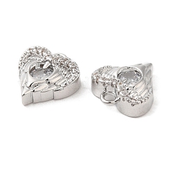 Brass & Glass & Cubic Zirconia Charms&nbsp;KK-G468-54P-04