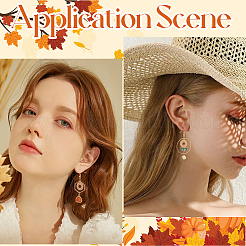 DIY Thanksgiving Day Brass Maple Leaf & Pumpkin Dangle Earring Making Kits&nbsp;DIY-SC0027-89