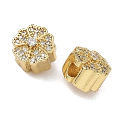 Brass Micro Pave Clear Cubic Zirconia Beads&nbsp;KK-L257-29G