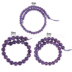 3 Strands 3 Styles Natural Amethyst Beads Strands&nbsp;G-SZ0001-14