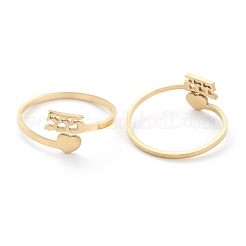 Ion Plating(IP) 201 Stainless Steel Cuff Rings&nbsp;RJEW-M136-01G-G