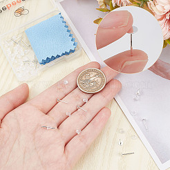 10Pcs 925 Sterling Silver Round Flat Pad Stud Earring Findings&nbsp;DIY-BBC0001-80