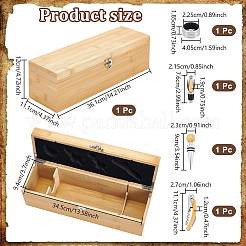 Wooden Wine Gift Packing Boxes with Clasps and 4Pcs Wine Openers&nbsp;CON-WH0089-269