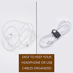 24Pcs 4 Colors Lightning Bolt Pattern Imitation Leather Cable Keepers&nbsp;AJEW-GF0008-46