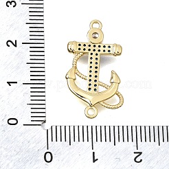 Brass Micro Pave Cubic Zirconia Connector Charms&nbsp;CU-CBAE7DF-02G