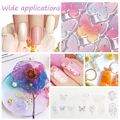 9 Sheets 9 Colors Laser Silver Nail Decals Stickers&nbsp;MRMJ-OC0003-63