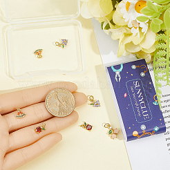 10Pcs 5 Styles Brass Micro Pave Cubic Zirconia Pendants&nbsp;KK-SC0007-51