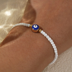 Evil Eye & Glass Seed Bead Stretch Bracelets&nbsp;HU1400
