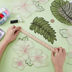 5Pcs Organza Flower & Leaf&nbsp;DIY-WH0622-250