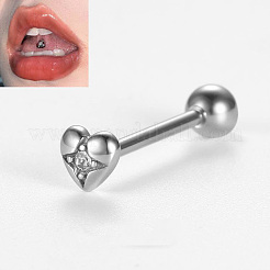 316L Surgical Stainless Steel Micro Pave Clear Cubic Zirconia Tongue Rings&nbsp;FS-WG6EDE0-03