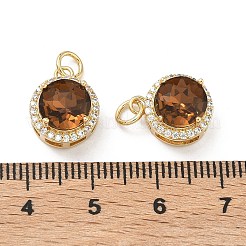 Brass Micro Pave Cubic Zirconia Pendants&nbsp;KK-C252-02G-G