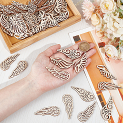 80Pcs 4 Styles Unfinished Wood Filigree Joiners Links&nbsp;WOOD-SC0001-67
