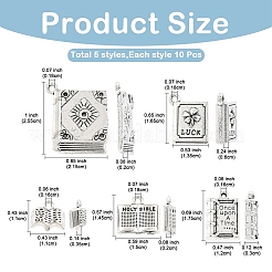 50Pcs 5 Styles Tibetan Style Alloy Pendants&nbsp;FIND-YW0011-41