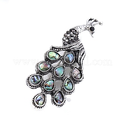 Personality Peacock Abalone Shell Brooch&nbsp;PW-WG0977F-01