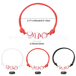 15Pcs 3 Colors Sport Theme Acrylic Beaded Bracelets for Men Women&nbsp;BJEW-SP0001-23