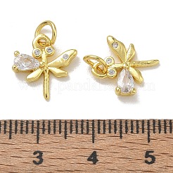 Brass Micro Pave Clear Cubic Zirconia with Glass Charms&nbsp;CU-CBA6E4E-16G