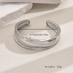 Brass Wide Irregular Open Cuff Bangle for Daily Street Style Layering&nbsp;QP3499-3