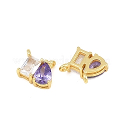 Brass Pave Cubic Zirconia Charms&nbsp;CU-CBA6A75-03G