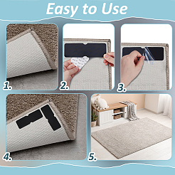 18Pcs Rectangle Polyurethane Carpet Non-Slip Mat&nbsp;DIY-BC0016-08