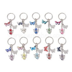 10Pcs 10 Colors Acrylic Pearl Angel Pendant Keychain&nbsp;KEYC-JKC01108