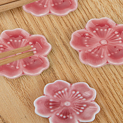 4Pcs Sakura Porcelain Chopstick Stand&nbsp;DJEW-LP0001-16