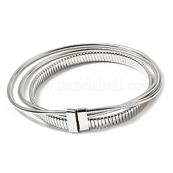 Alloy 3 Layer Snake Chain Choker Necklaces with Iron Clasps&nbsp;NJEW-P353-01P