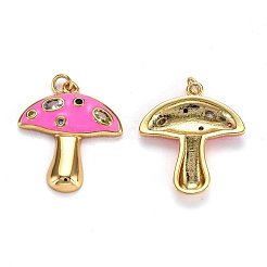 Autumn Theme Real 18K Gold Plated Brass Micro Pave Cubic Zirconia Pendants&nbsp;ZIRC-L100-019C-G