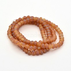 Full Rainbow Plated Faceted Rondelle Glass Beads Strands&nbsp;EGLA-J054-4x3mm-FR03