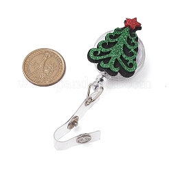 2Pcs 2 Styles Christmas Theme Non-woven Fabrics with ABS Plastic Clip-On Retractable Badge Holders&nbsp;HJEW-JM02167