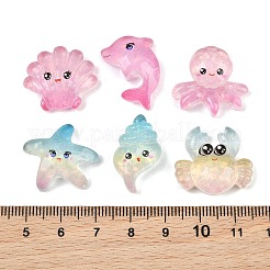 Sea Animals Transparent Resin Cabochons&nbsp;RE-CBAA0C5-03