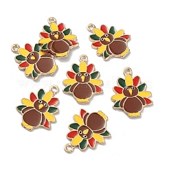Light Gold Tone Alloy Enamel Pendants&nbsp;ENAM-P247-20KCG