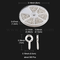 300Pcs Iron Screw Eye Pin Peg Bails&nbsp;IFIN-YW0001-64