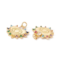 Rack Plating Brass Micro Pave Colorful Cubic Zirconia Pendants&nbsp;ZIRC-C040-15G