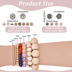 96Pcs 12 Colors Brass Rhinestone Beads&nbsp;KK-PH0011-02